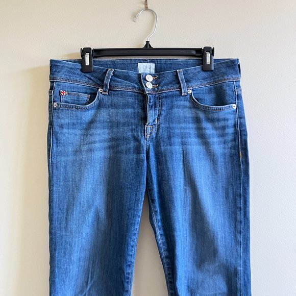 Hudson Womens Ginny Crop Straight w/ Cuff 24" Low Rise in Deco Blue Size 29 - Picture 2 of 7